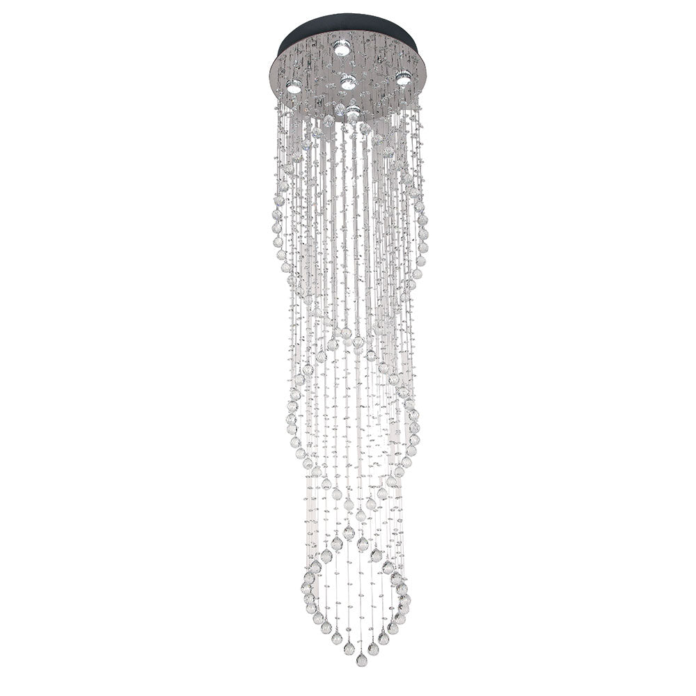 Buy Pendant Lights Australia Savina 5 Light Pendant 1800mm Chrome/Clear SAVINA PE18-CH