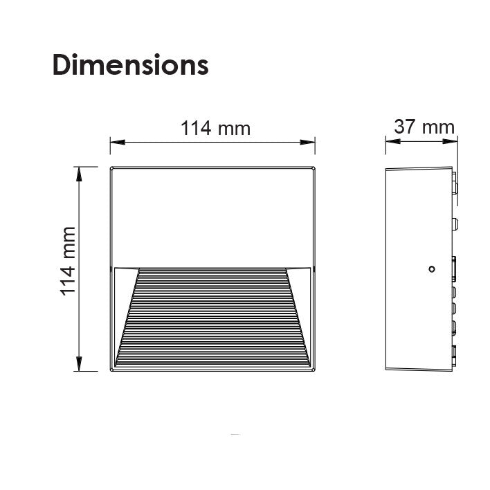 Buy Outdoor Step Lights Australia ALTONA Square LED Outdoor Step Light 5W Matt Black Aluminium 3000K - SE7358WW/BK