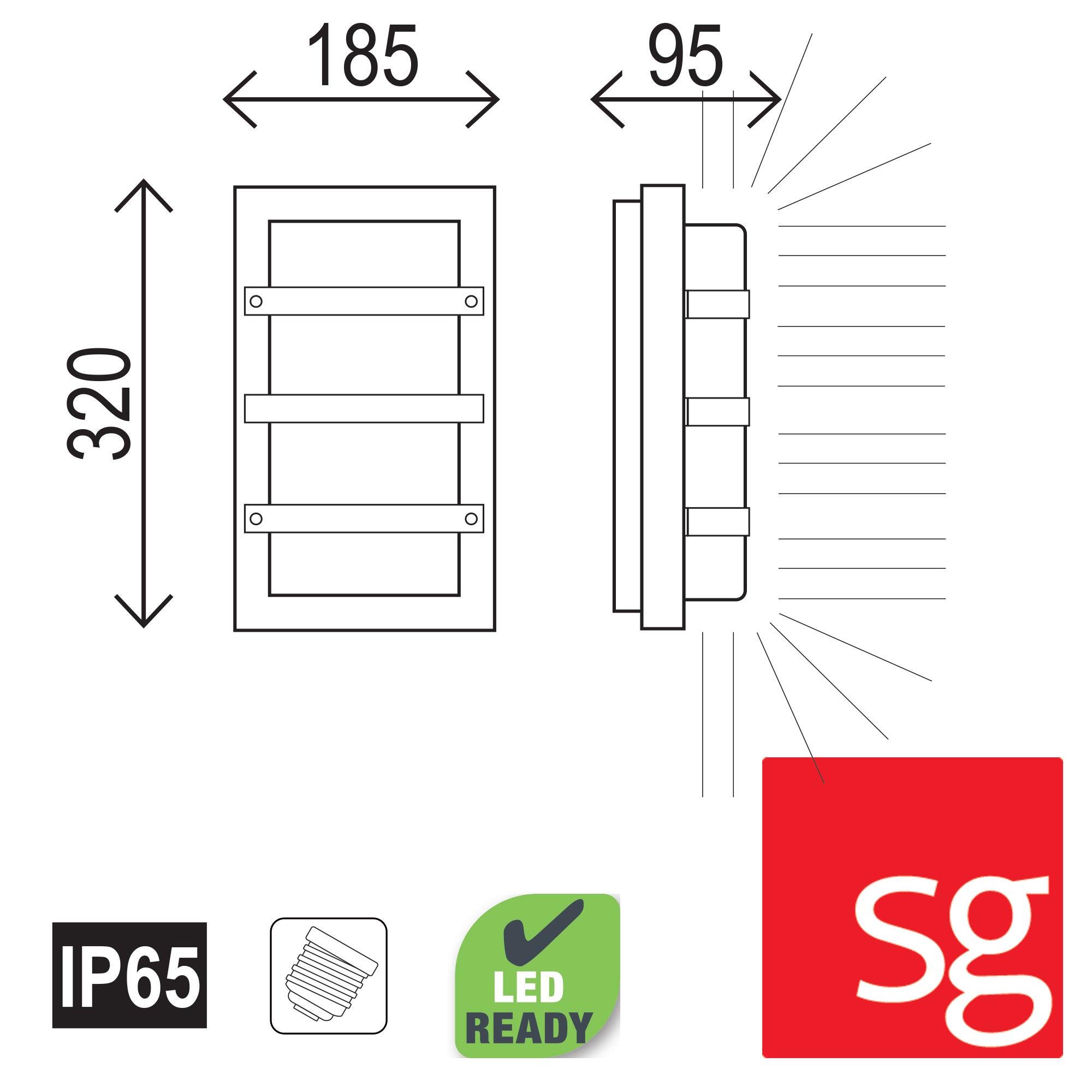 Buy Bunker Lights Australia Trio 1 Light Outdoor Light Bulkhead Graphite - SG70520GP
