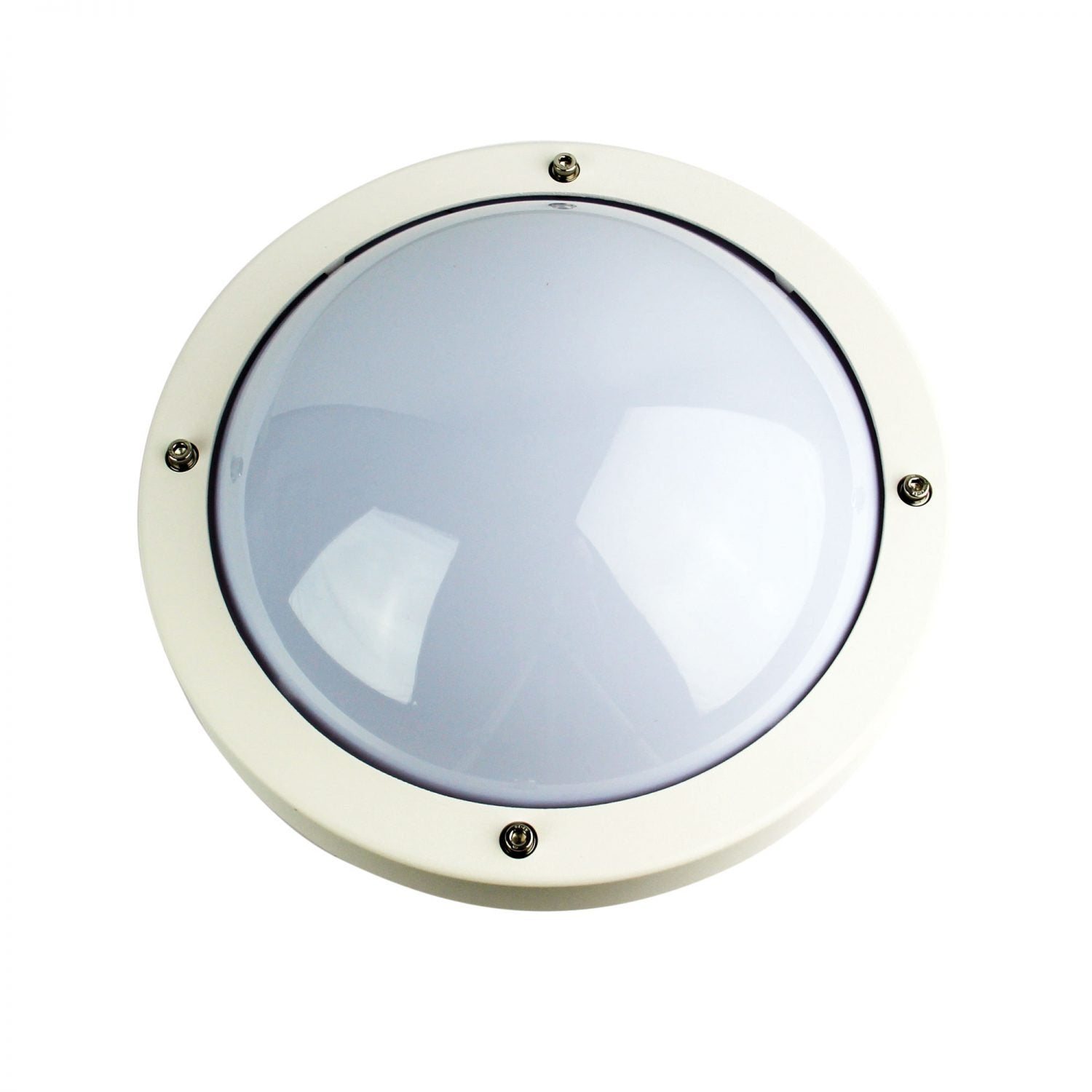 Primo 1 Light Outdoor Light Bulkhead White Round - SG70570WH