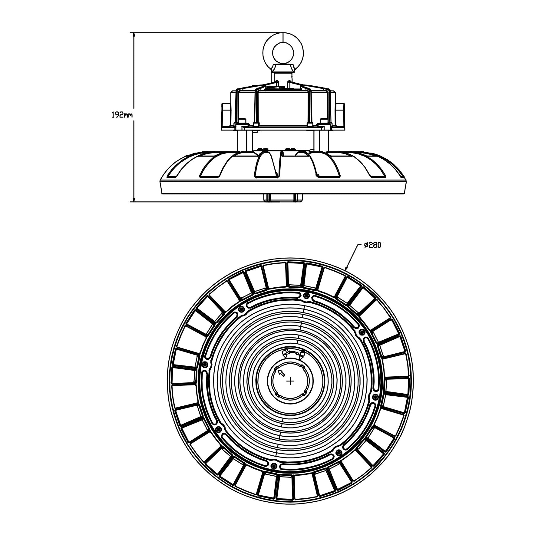 Buy LED High Bay Lights Australia UFO LED High Bay Light W280mm Black Aluminium TRI Colour - SHB23MP150TC