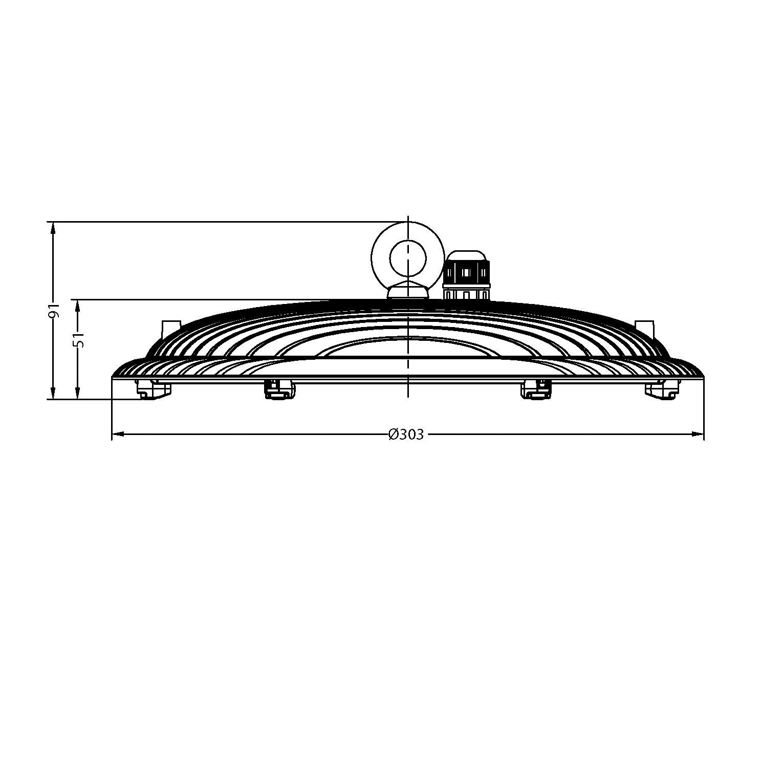 UFO III LED High Bay Light 150W Black Aluminium 5000K - SHB27/150NDL
