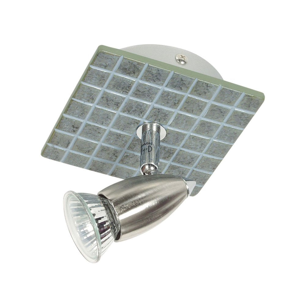 Buy Spotlights Australia Tile Slate Plate 1 Light Spotlight GU10 Brushed Chrome & Chrome - SL57360/1BC