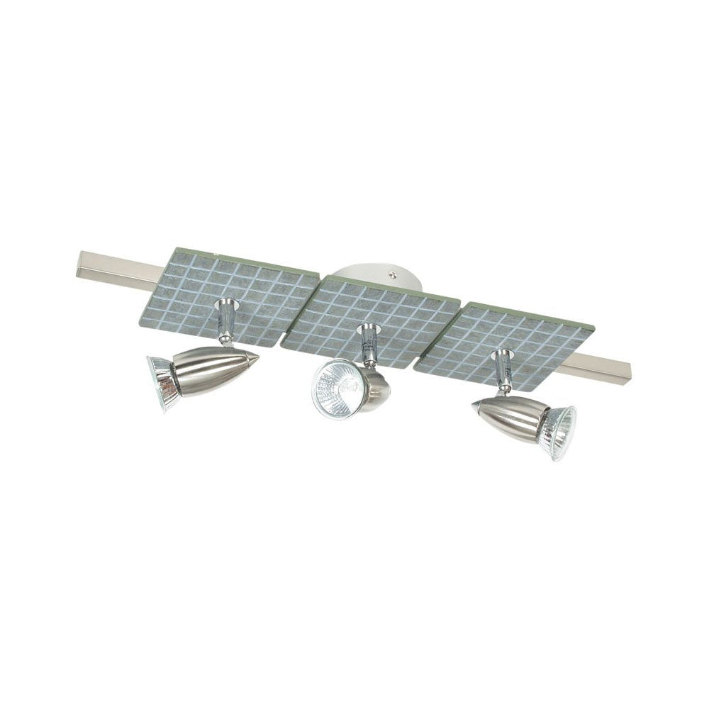 Buy Spotlights Australia Tile Slate Plate 3 Light Spotlight GU10 Brushed Chrome & Chrome - SL57364/3BC