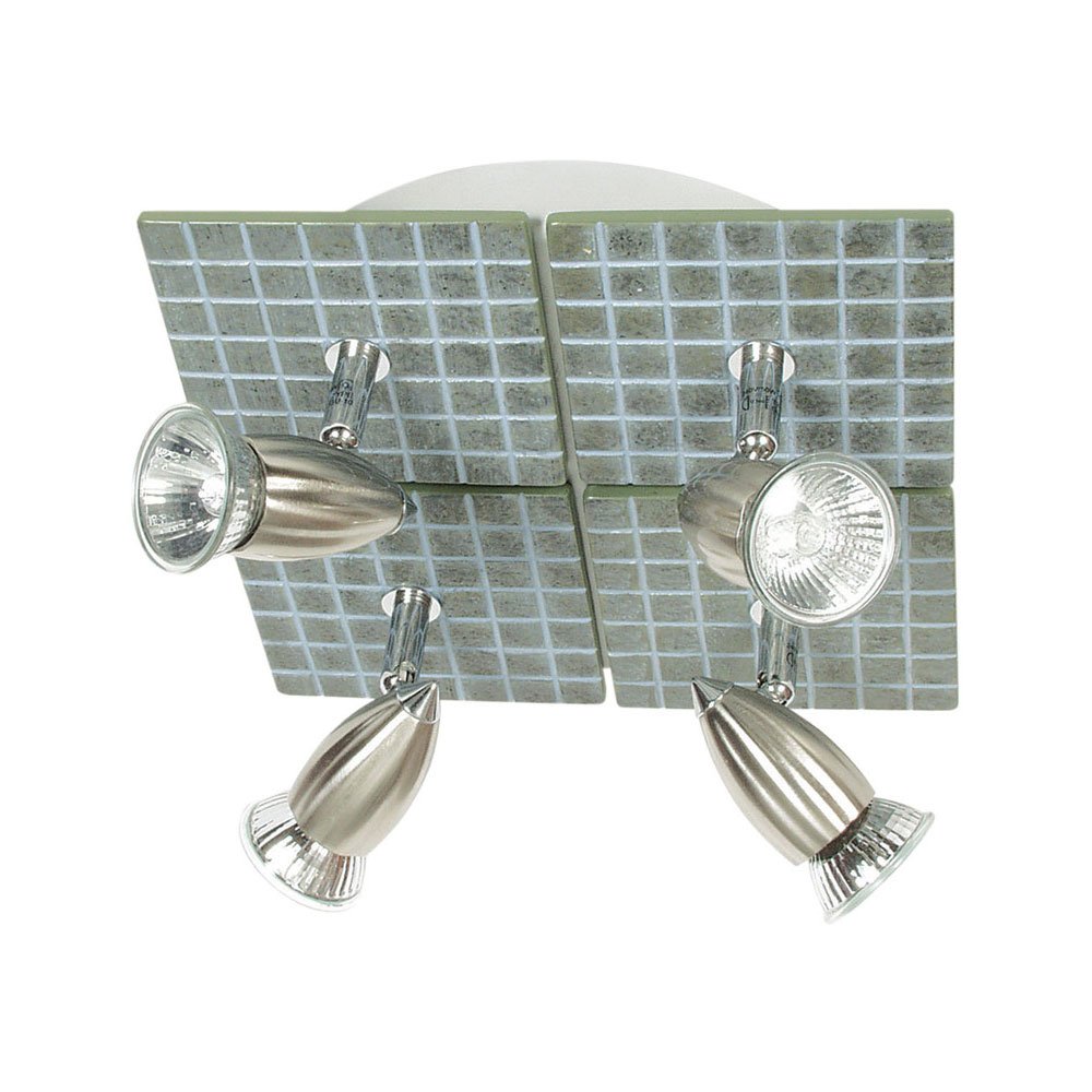 Buy Spotlights Australia Tile Slate Plate 4 Light Spotlight GU10 Brushed Chrome & Chrome - SL57367/4BC