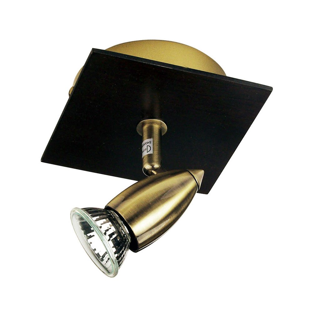 Buy Spotlights Australia Den 1 Light Spotlight GU10 Antique Brass & Dark Walnut - SL57380/1AB