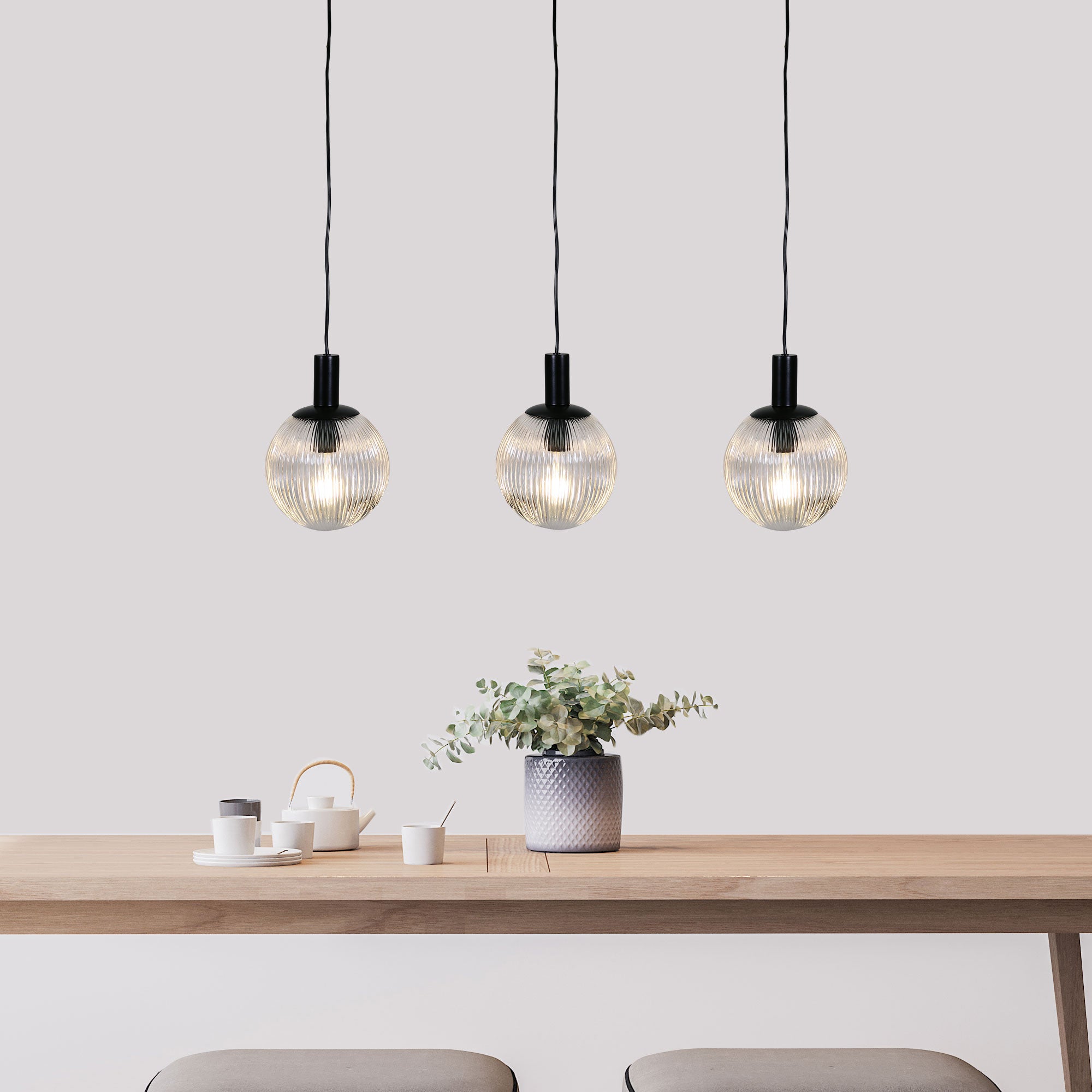 Buy Island Pendant Lights Australia LEGARNO Island Pendant 3 Lights 25W Black Metal - SL63723CL