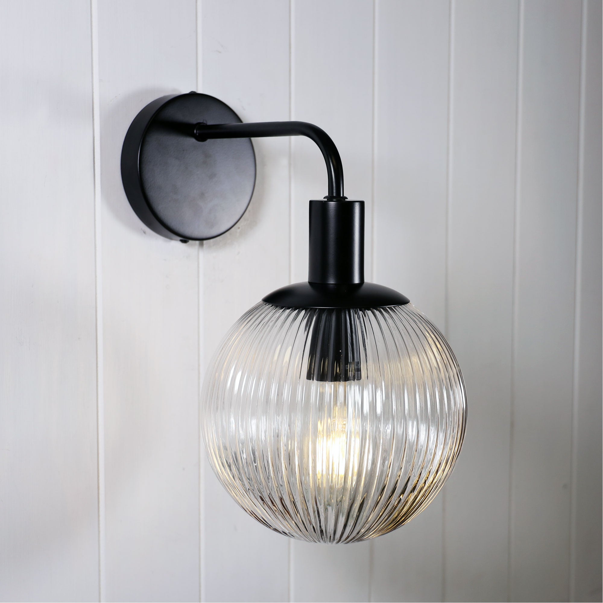 Buy Wall Sconce Australia LEGARNO Wall Sconce Light W200mm Black / Clear Glass Metal - SL63731CL