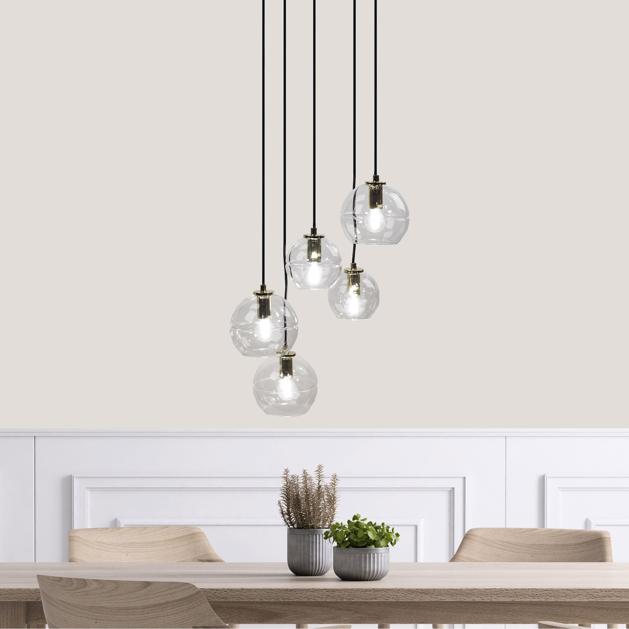 Buy Cluster Pendants Australia Reno Cluster 5 Lights Brass Metal - SL63825CL