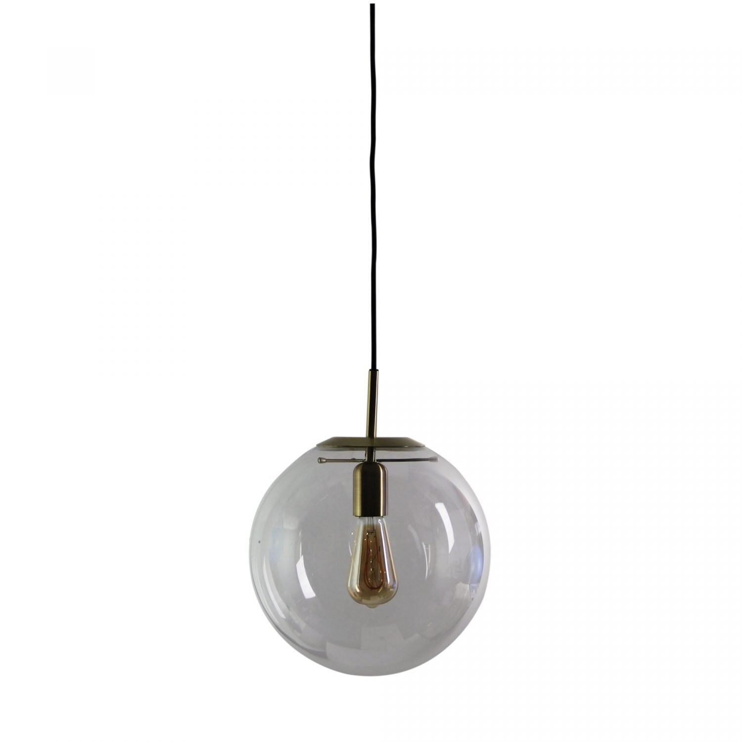 Buy Pendant Lights Australia Newton 1 Light Pendant Clear & Brushed Brass 300mm - SL64430BB