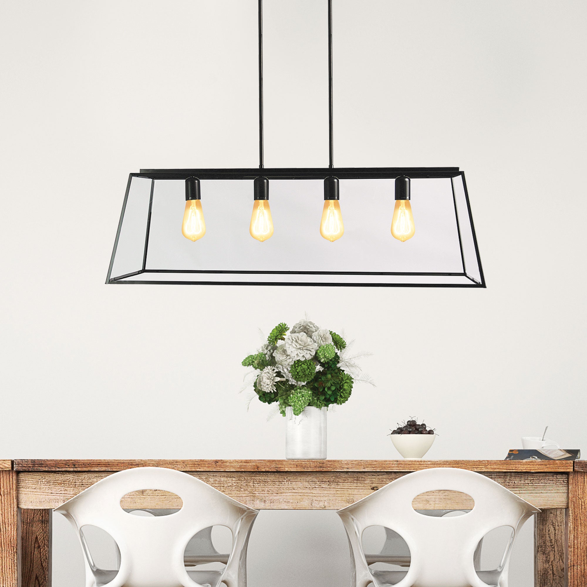 Buy Pendant Lights Australia Eaton 4 Light Pendant Matt Black - SL64904BK