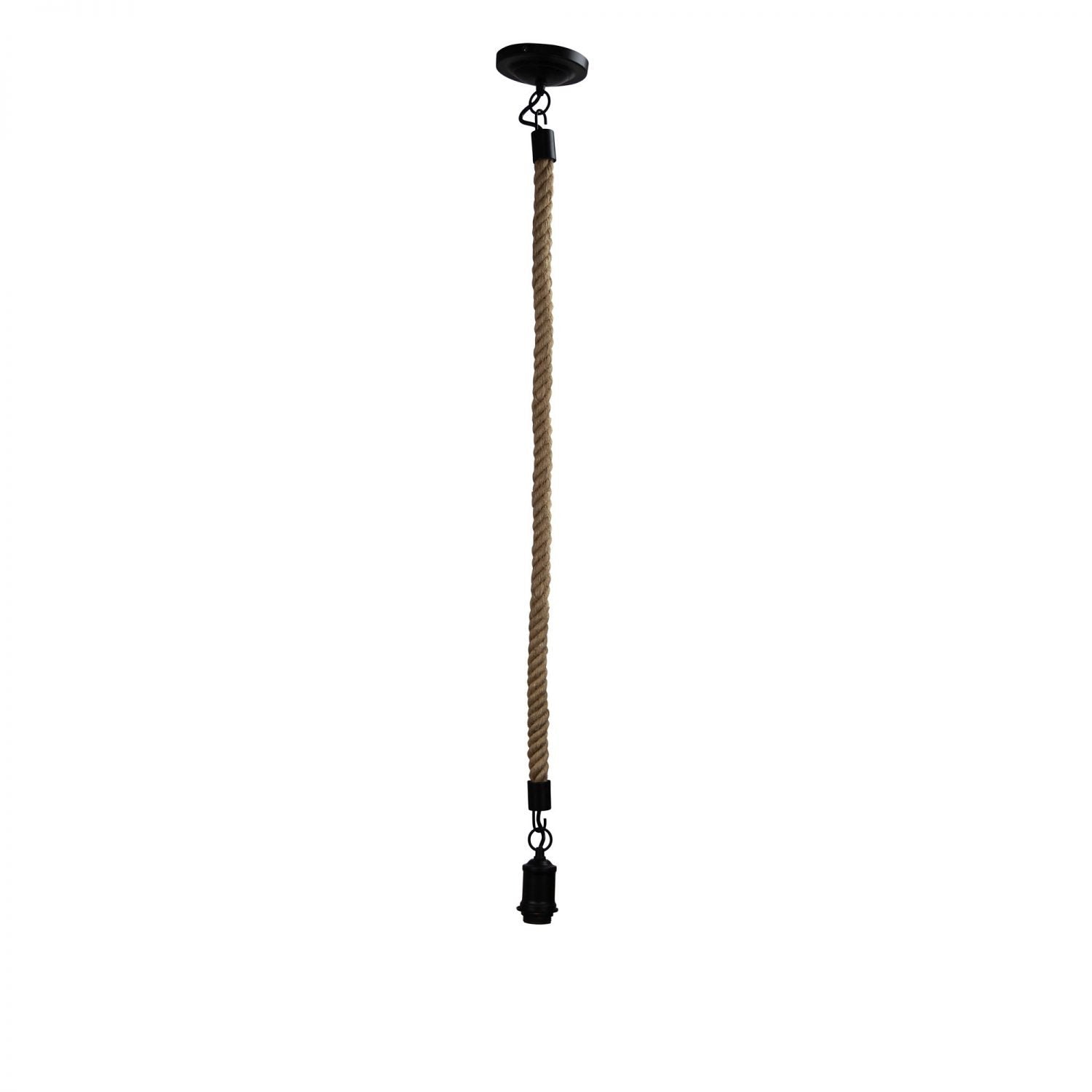 Buy Pendant Lights Australia Rope 1 Light Pendant 1200mm Suspension Black - SL65011BK