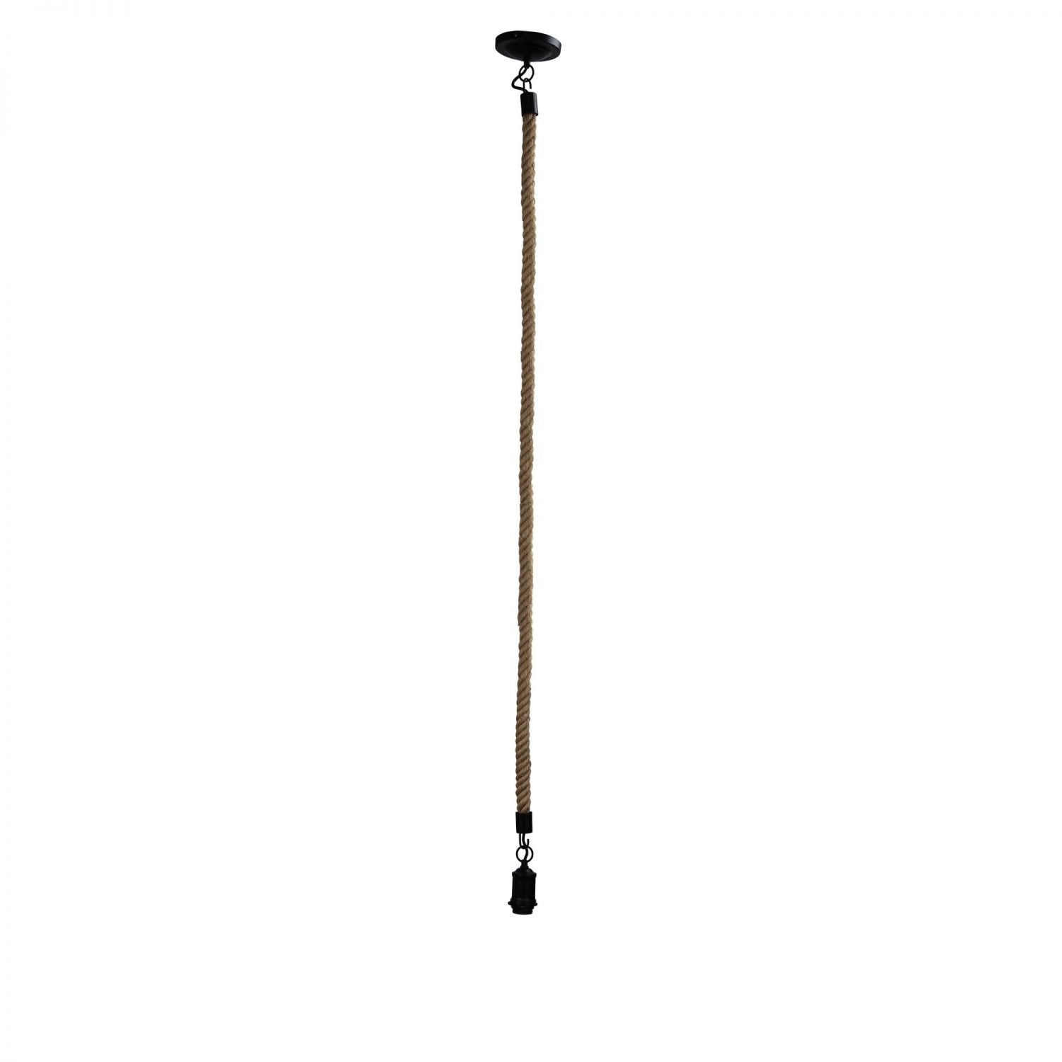 Buy Pendant Lights Australia Rope 1 Light Pendant 2000mm Suspension Black - SL65012BK