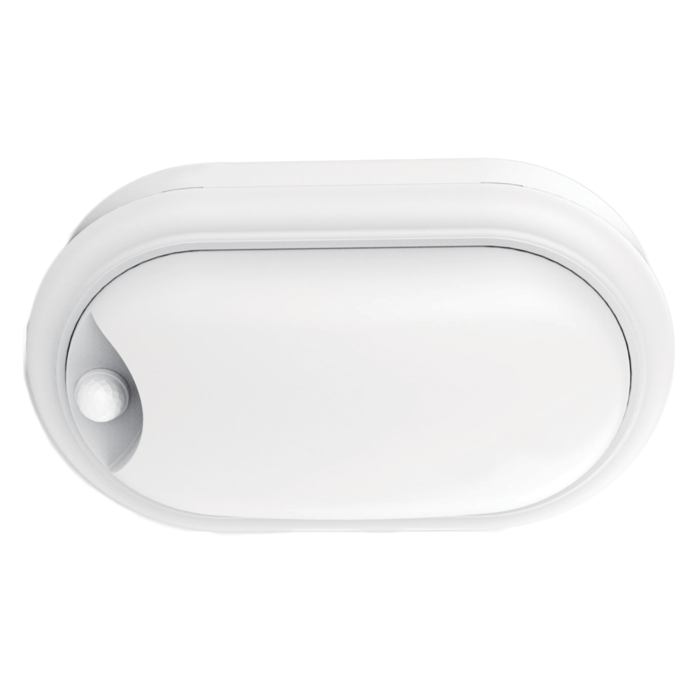 Buy LED Bunker Lights Australia Oval LED Bunker Light With Sensor White Polycarbonate 3CCT - SL7271TC/WH/S
