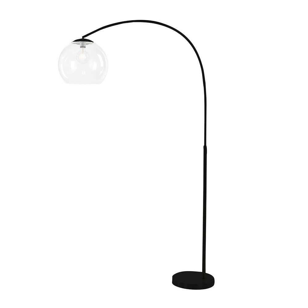 Over 1 Light Floor Lamp Arc Black With Acrylic Shade - SL91207BK