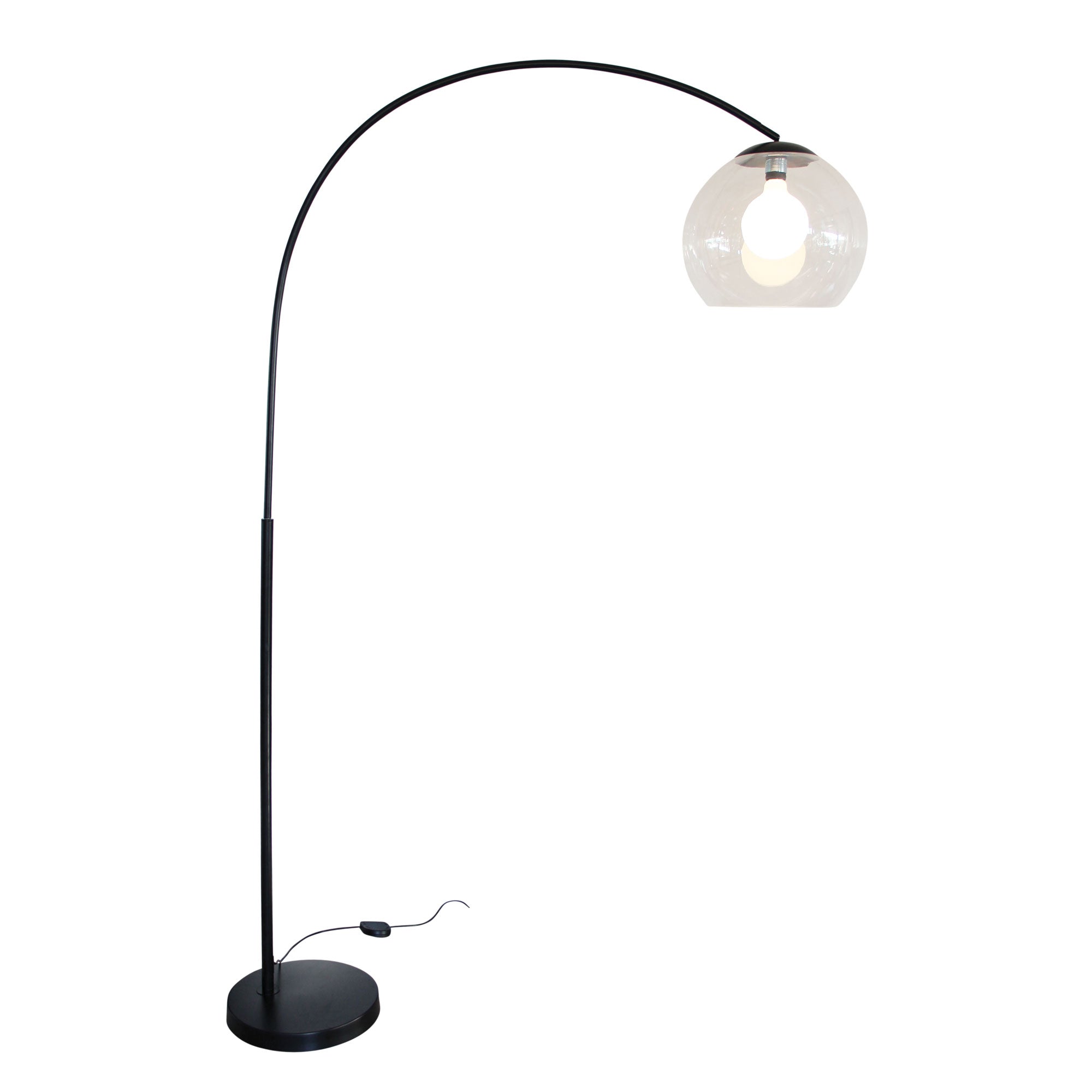 Buy Floor Lamps Australia Over 1 Light Floor Lamp Arc Black With Acrylic Shade - SL91207BK