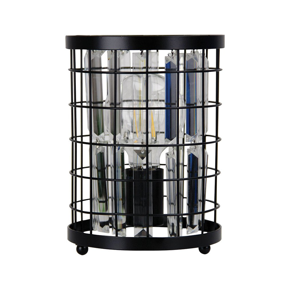 Buy Table Lamps Australia Delaware 1 Light Table Lamp Black & Crystal - SL94318BK
