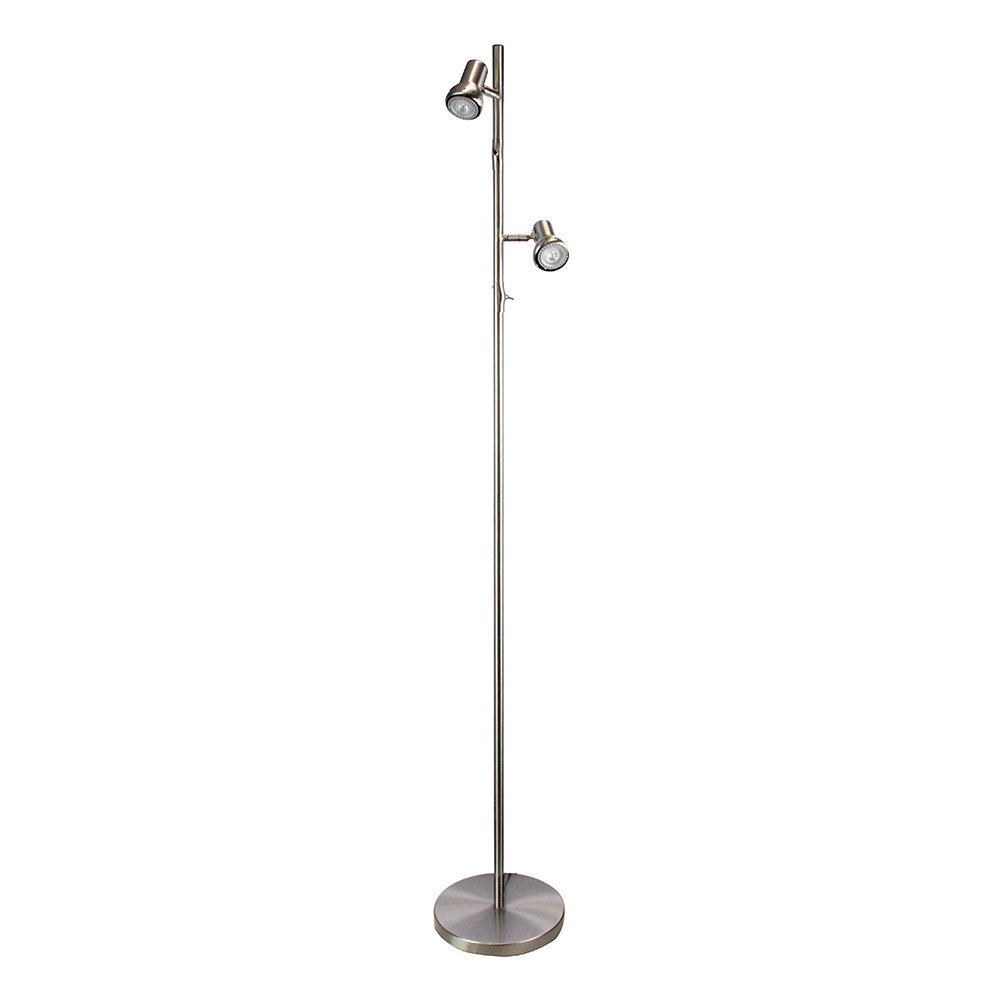 Daxam 2 Light Floor Lamp LED Brushed Chrome - SL98592BC