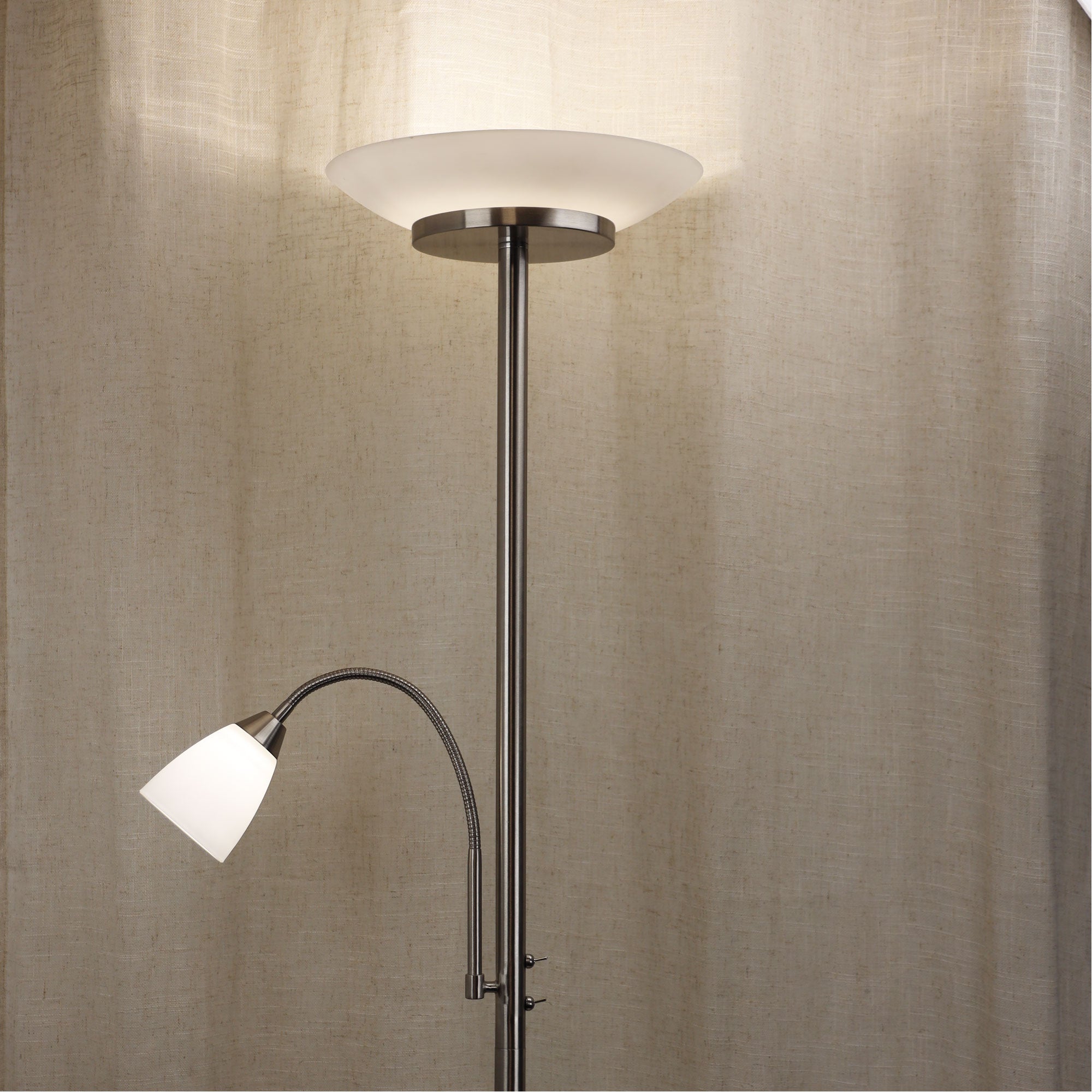 Buy Mother & Child Floor Lamps Australia Siena Mother & Child LED Floor Lamp Brushed Chrome - SL98599BC
