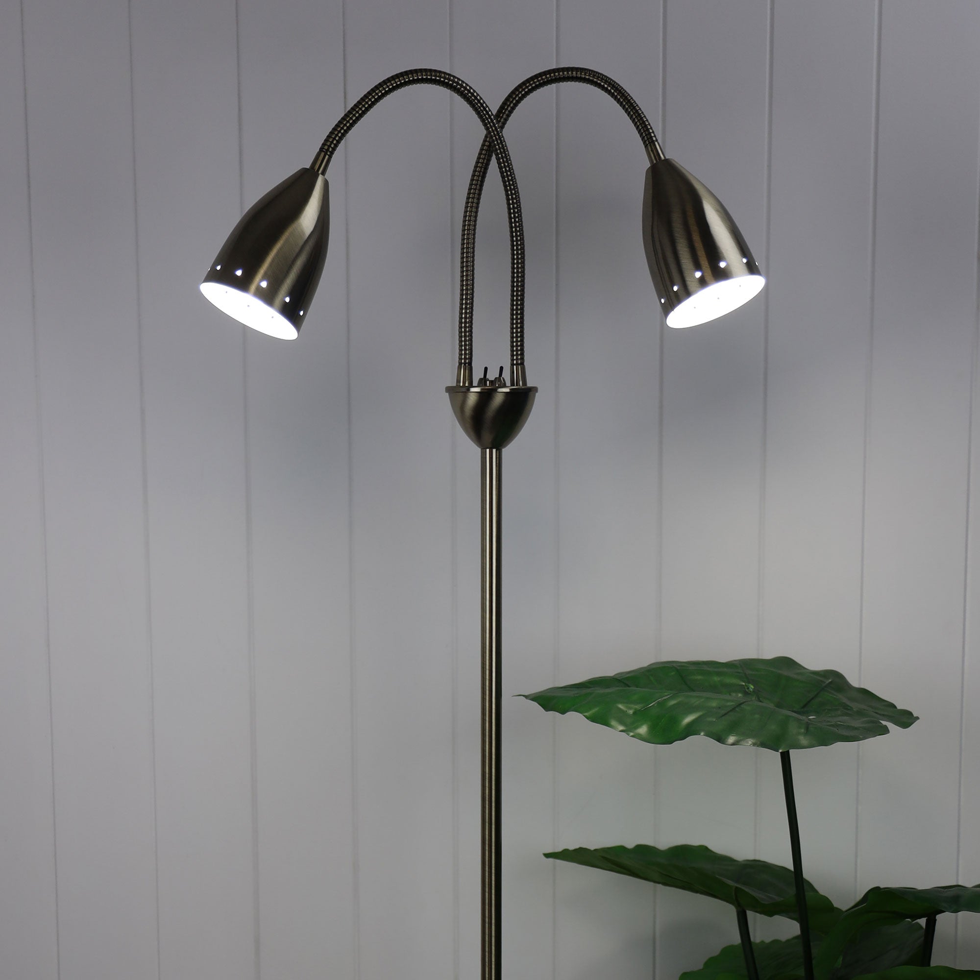 Buy Floor Lamps Australia Stan 2 Light Floor Lamp Antique Brass - SL98822AB