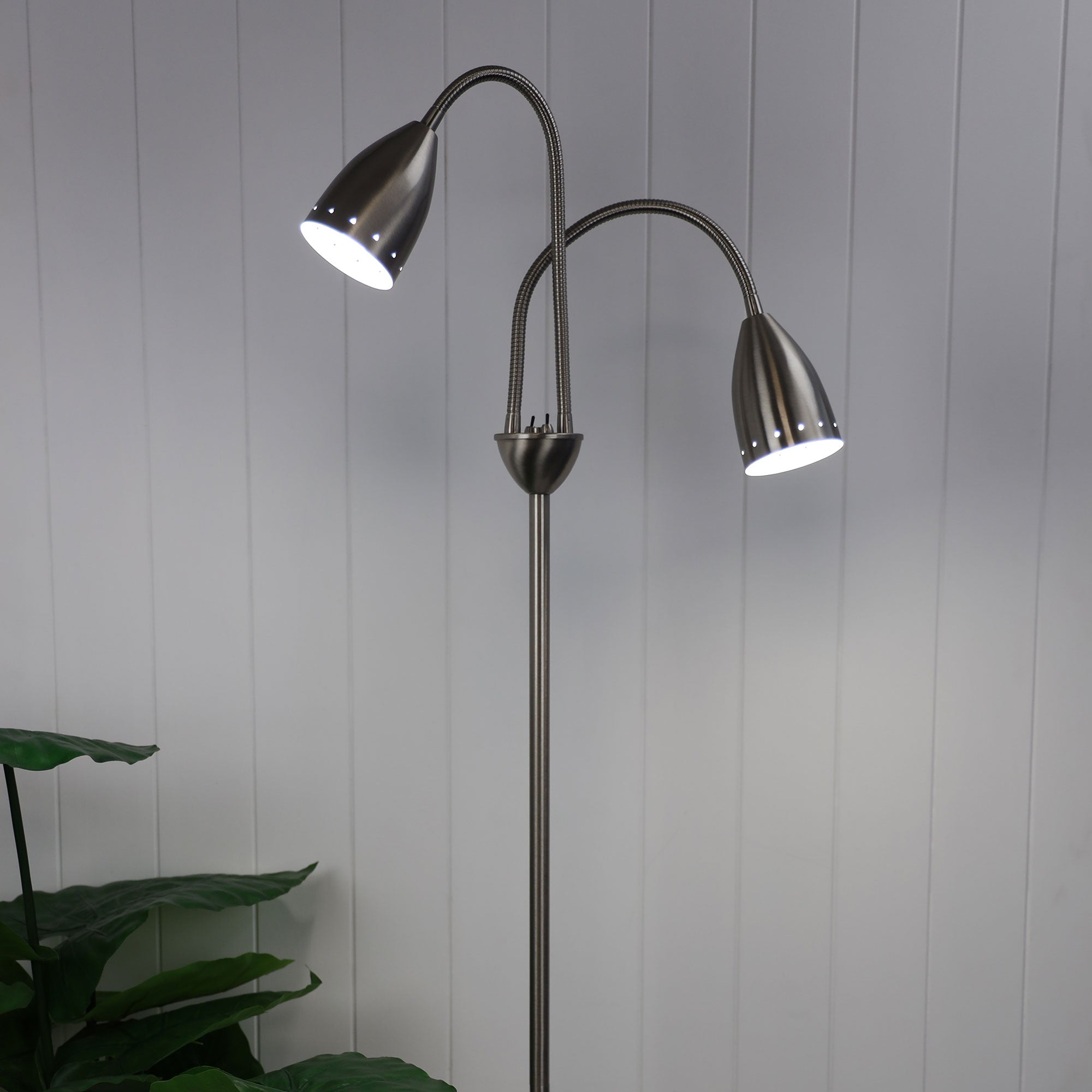 Buy Floor Lamps Australia Stan 2 Light Floor Lamp Brushed Chrome - SL98822BC