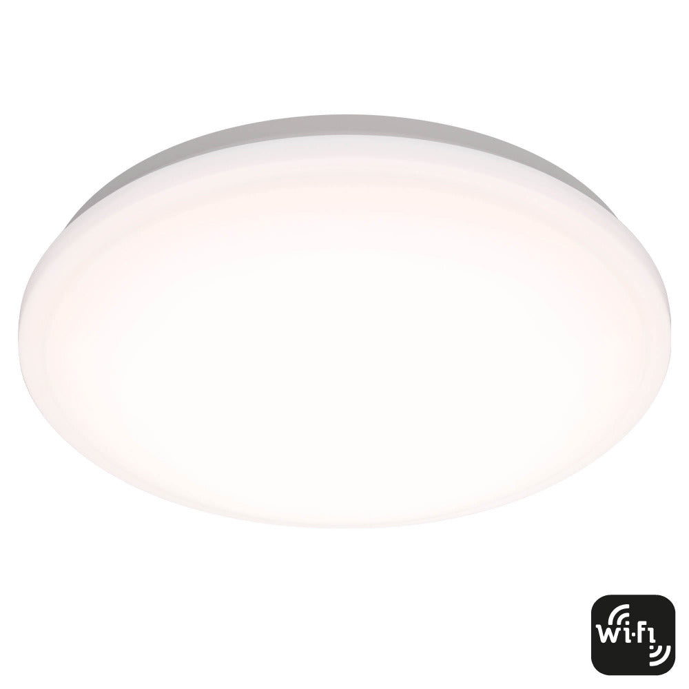 Buy Smart LED Oysters Australia Nikola Smart LED Dimmable 22W Tri-CCT Oyster Light WIFI - SMCL01
