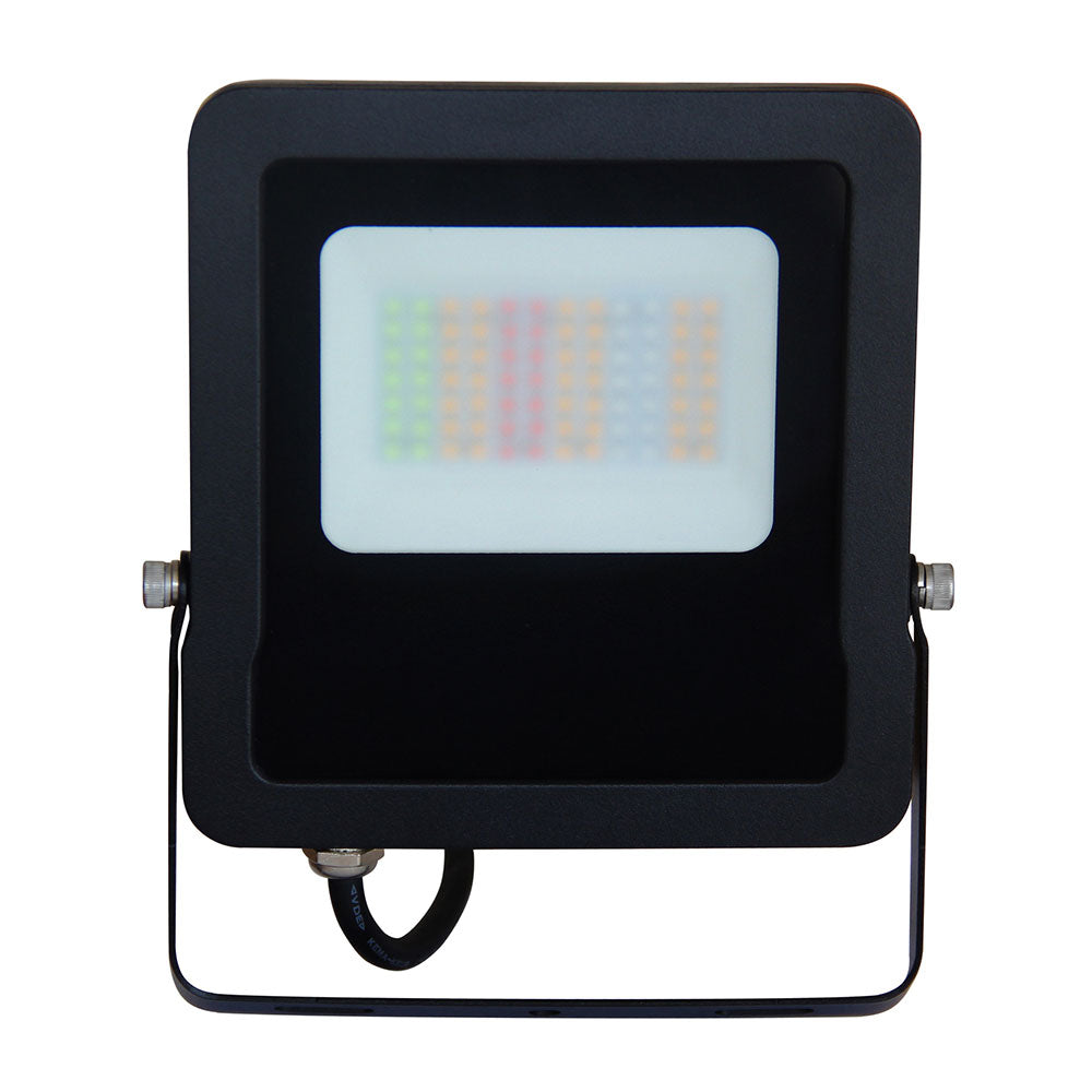 Buy Floodlights Australia Smart LED Floodlight W154mm Black Aluminium RGB+5000K - SMTFLOOD2