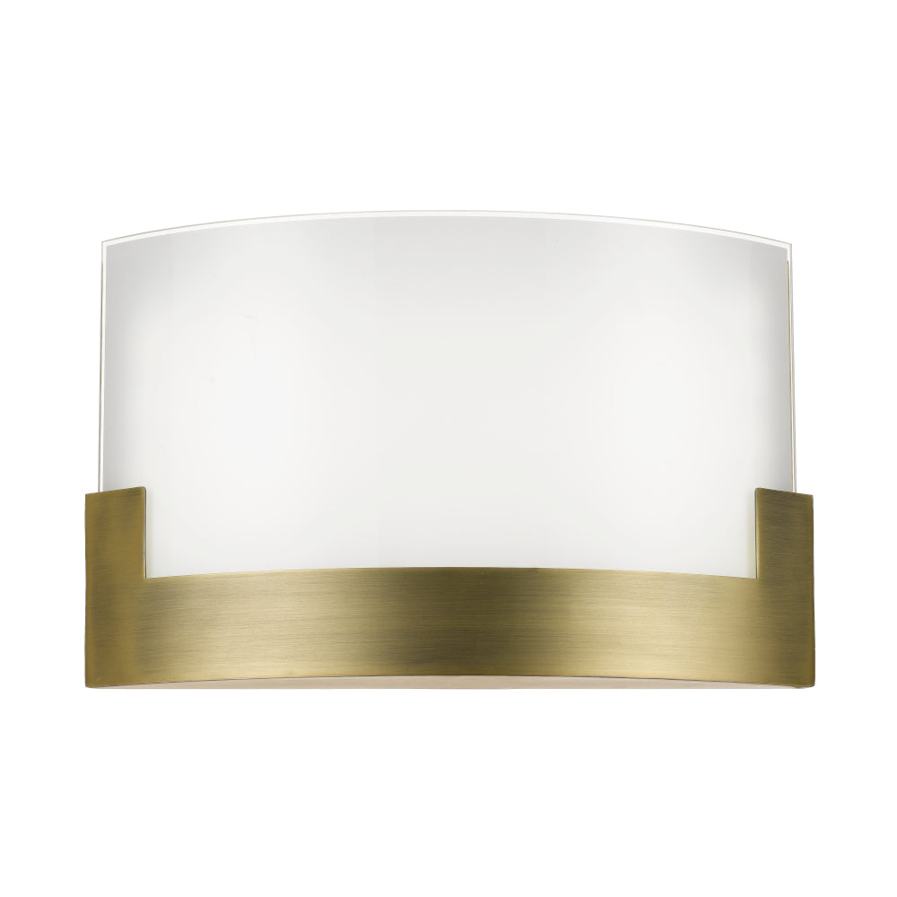 Buy Wall Sconce Australia Solita LED Wall Lamp 12W Dimmable 350mm Tri-Colour Antique Brass, Frost - SOLITA WB35-AB