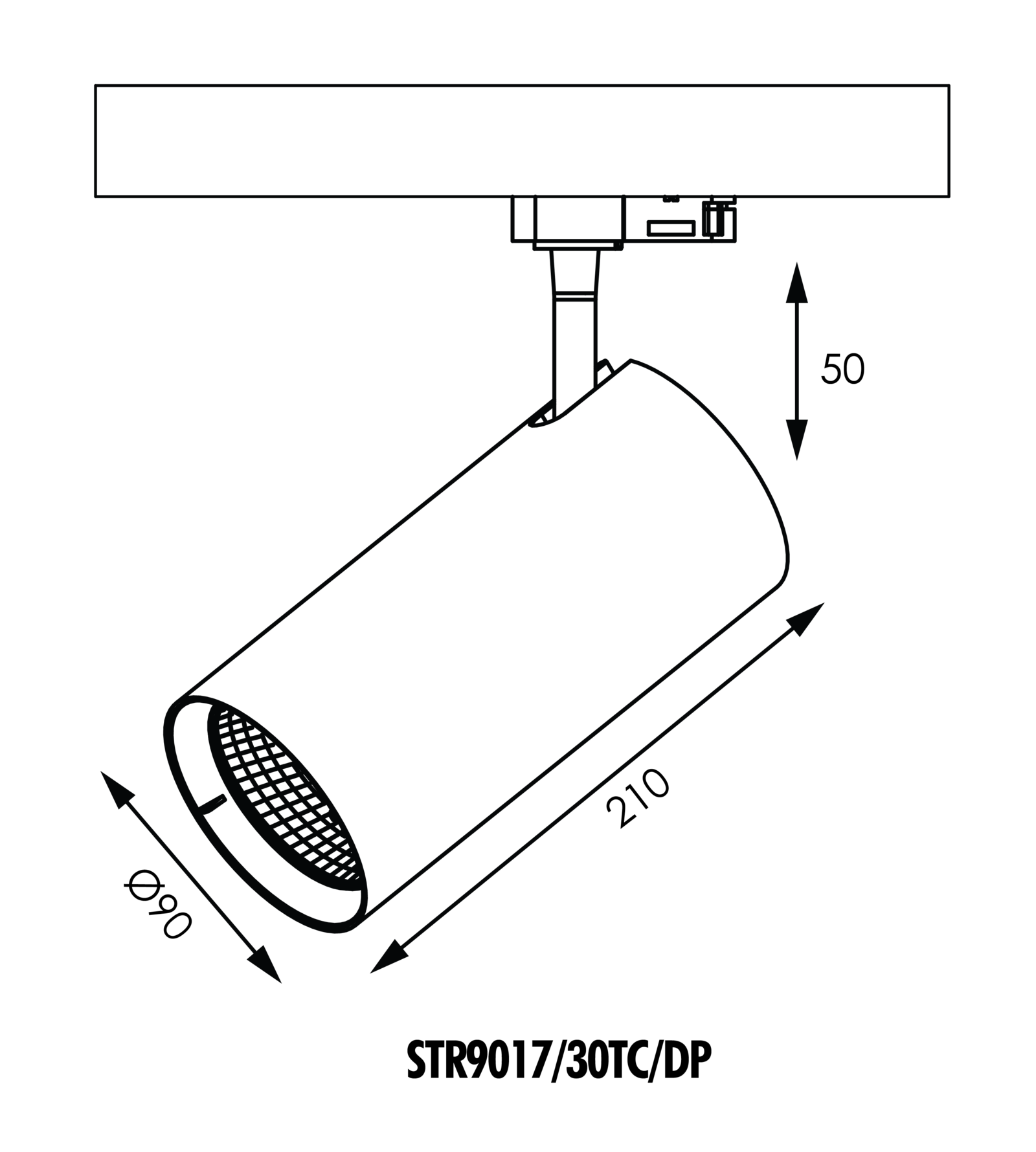 Buy Single Circuit Track Heads Australia UNITREK Single Circuit Track Light 21W/30W TRI Colour Black