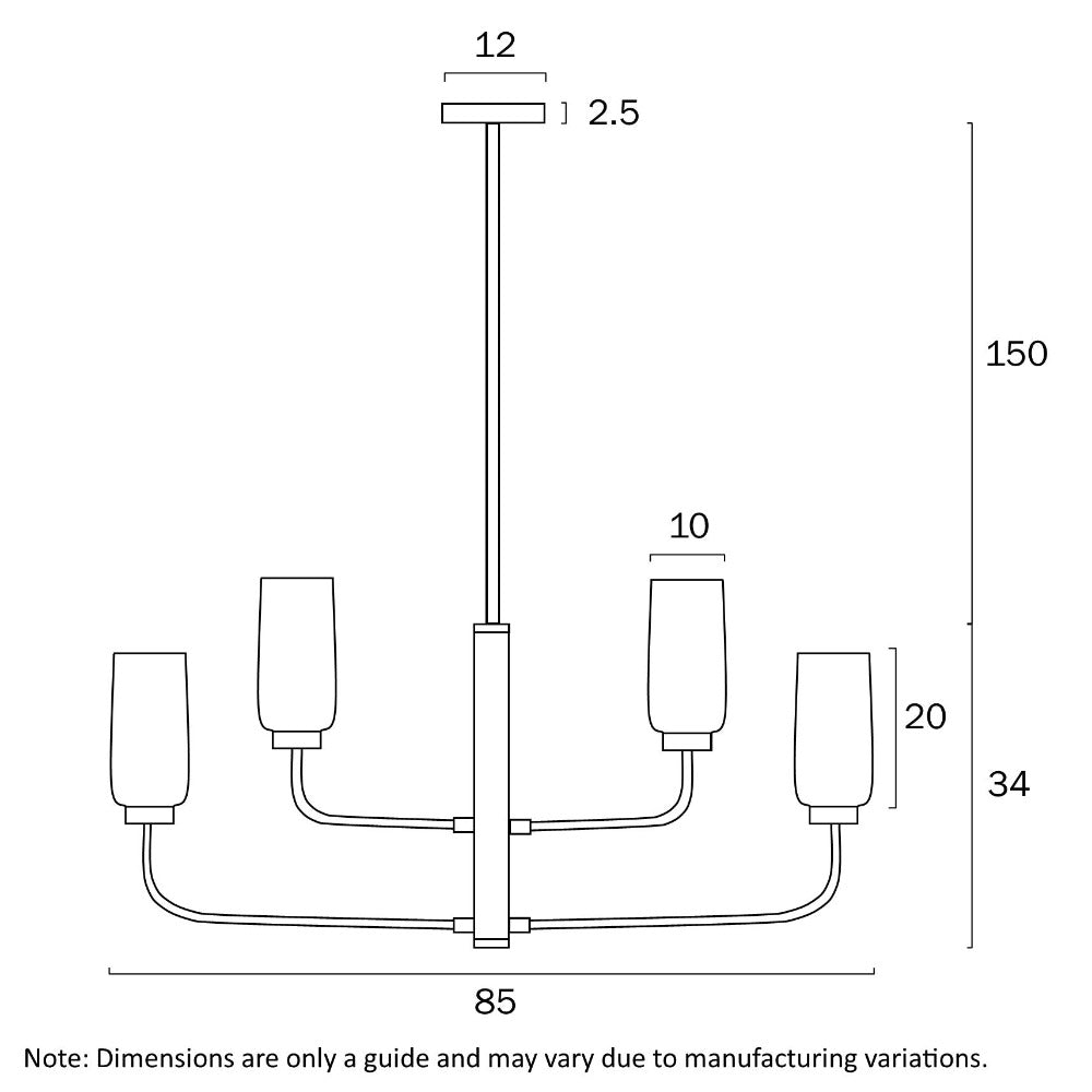 Buy Pendant Lights Australia Sepring 8 Lights Pendant Lights Black Metal - SEBRING PE8-BKO