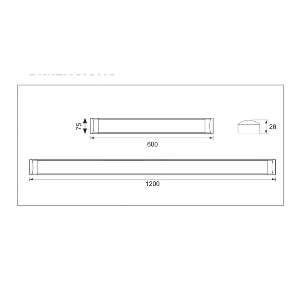 Buy LED Batten Lights Australia LASER LED Batten Light L600mm Opal Aluminium 3 CCT - TLLA06345W
