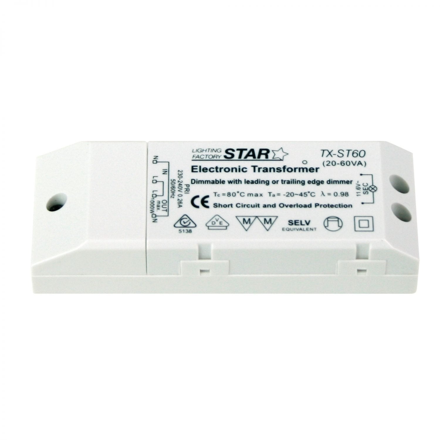 Buy Transformers Australia Star-60VA Electronic Transformer - TX-ST60