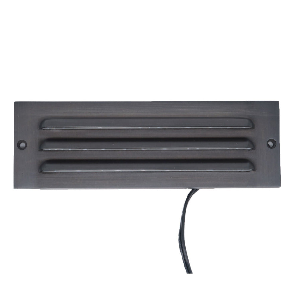 Buy Outdoor Step Lights Australia Outdoor Step Light 12V L226mm Louvered Step Bronze Cast Aluminium - PI-SLC2100WB