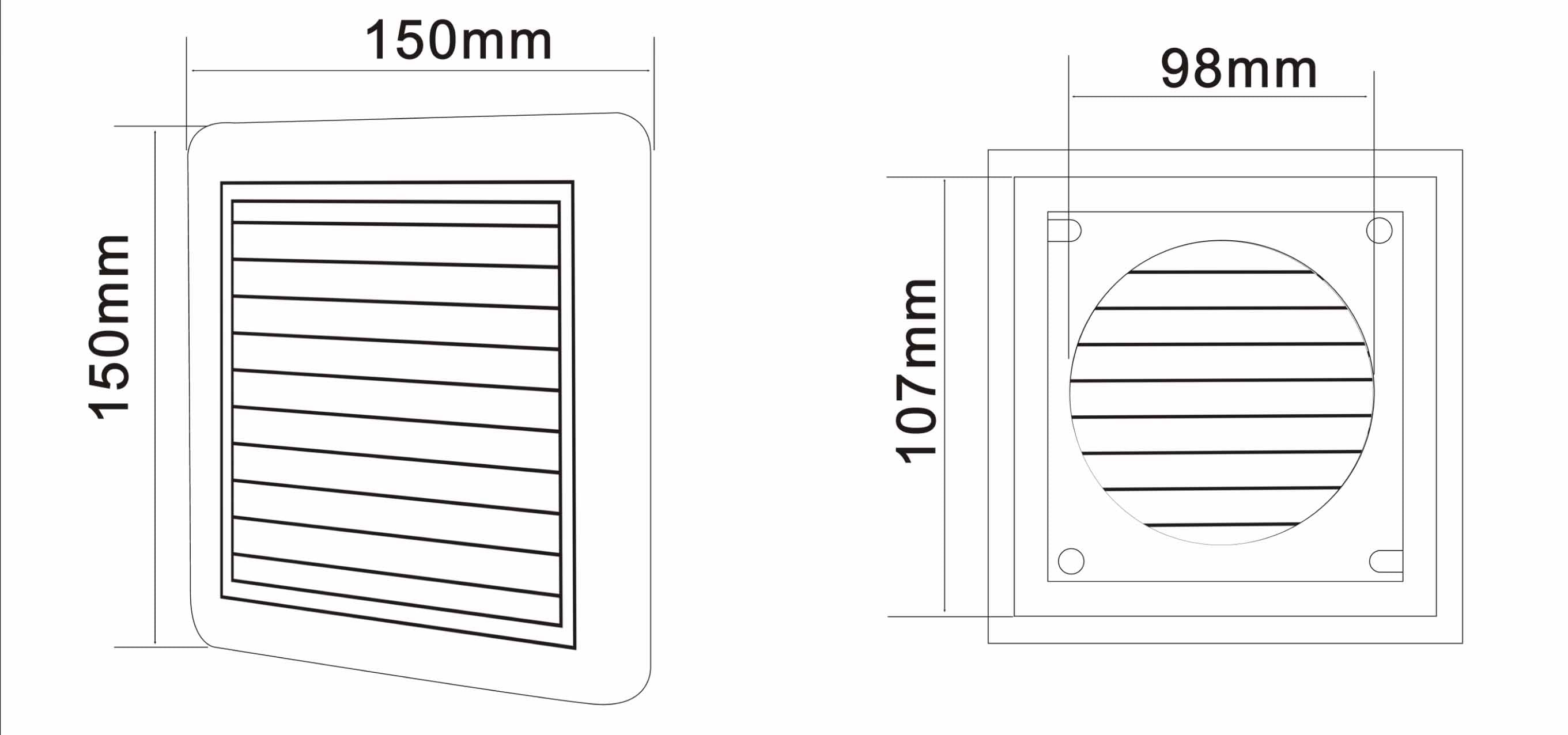 Buy External Louvre Grilles Australia Louvre Grille Fixed Premium 100mm - V100FG