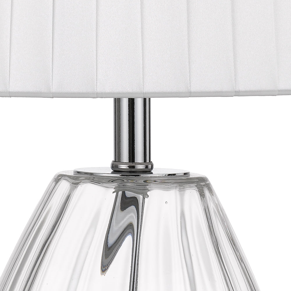 Buy Table Lamps Australia Veana 1 Light Table Lamp Clear, Chrome & Ivory - VEANA TL-CHCLIV
