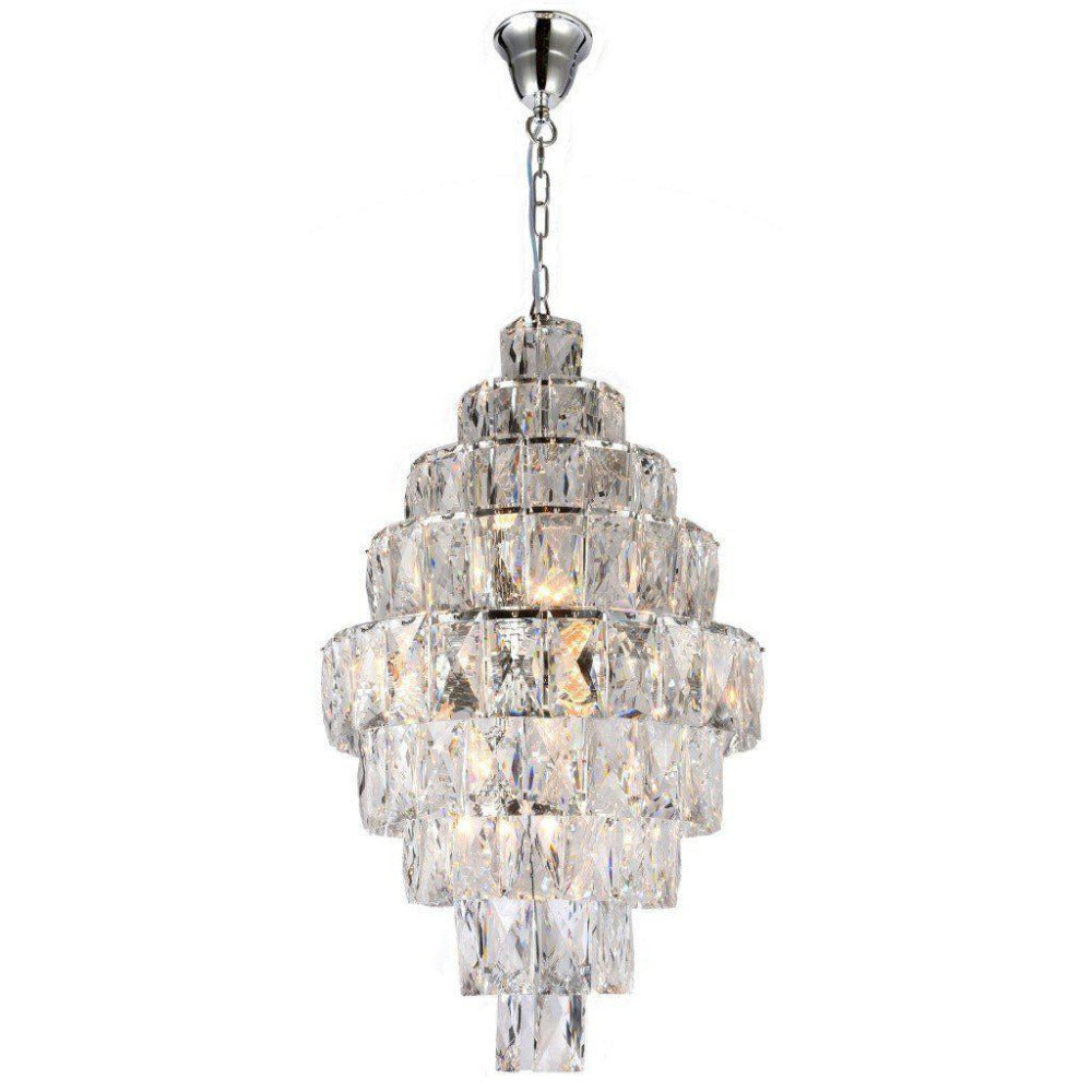 Buy Pendant Lights Australia Waterfall 12 Light Crystal Pendant Chrome - 1001573