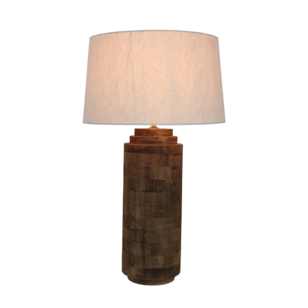 Darwin Large Table Lamp Base Dark Natural Timber - ZAF1022L