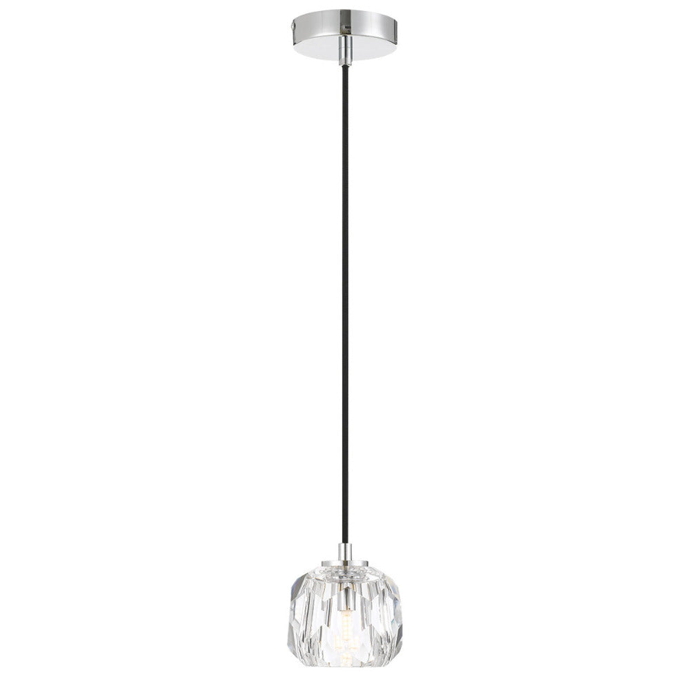 Zaha 1 Light Pendant Chrome & Crystal - ZAHA PE01-CHCR