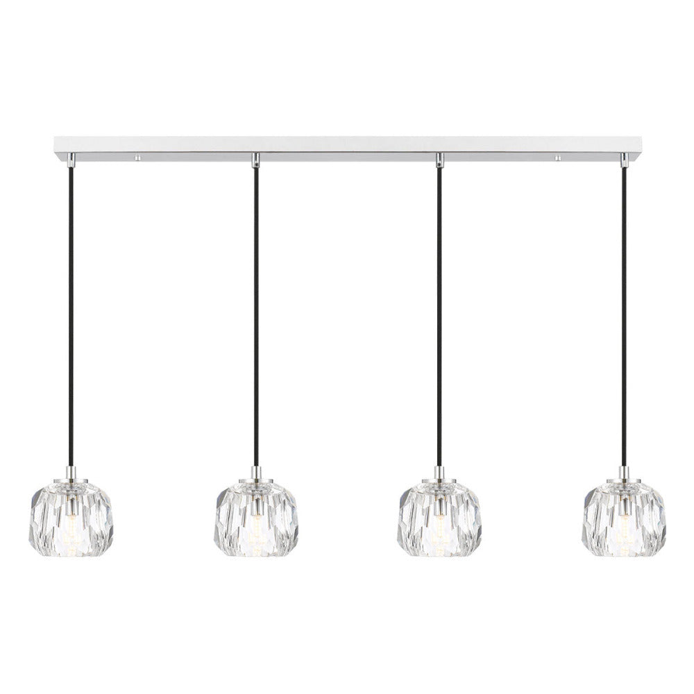 Zaha 4 Light Island Pendant Chrome & Crystal - ZAHA PE04-CHCR