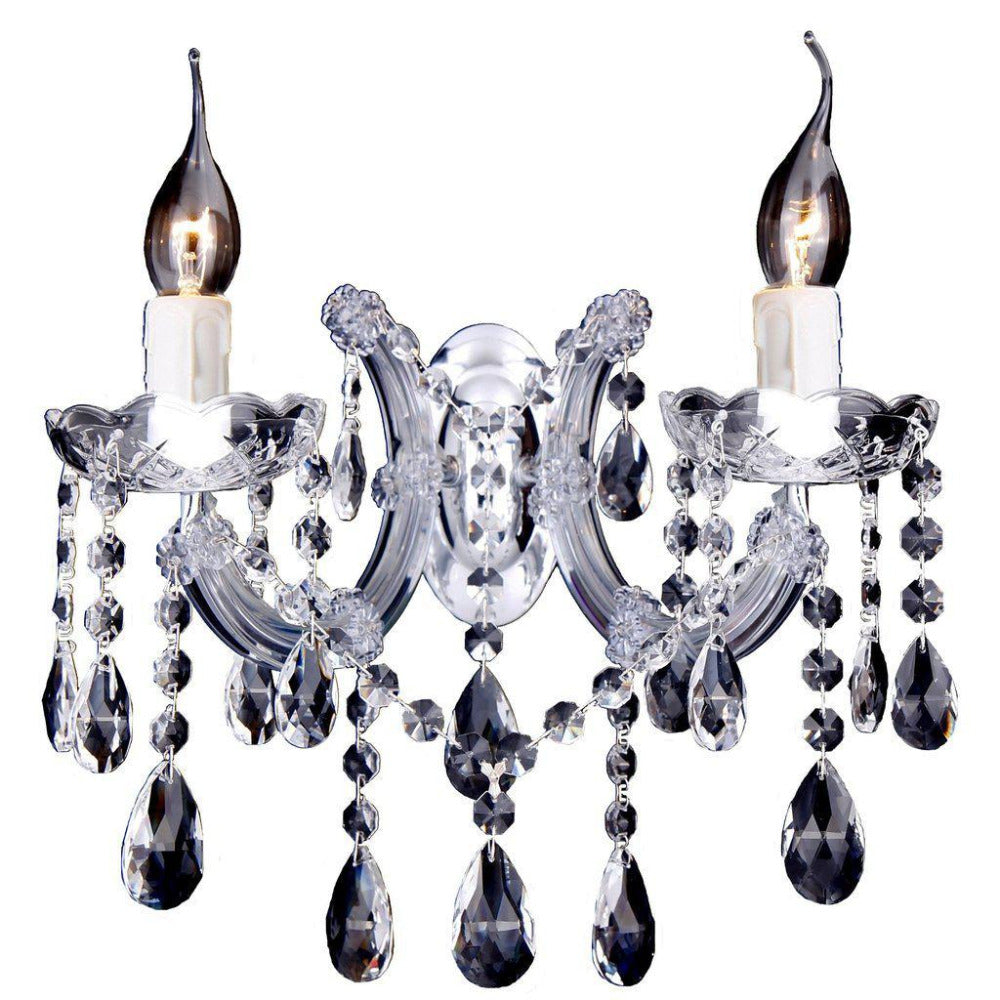Buy Wall Sconce Australia Zurich 2 Light Crystal Wall Light Chrome - 1000610