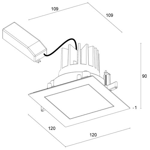 Buy Recessed LED Downlights Australia Altopiano 2.3 Square Recessed LED Downlight 24V Honey Plastic RGBW+3000K - AP2300