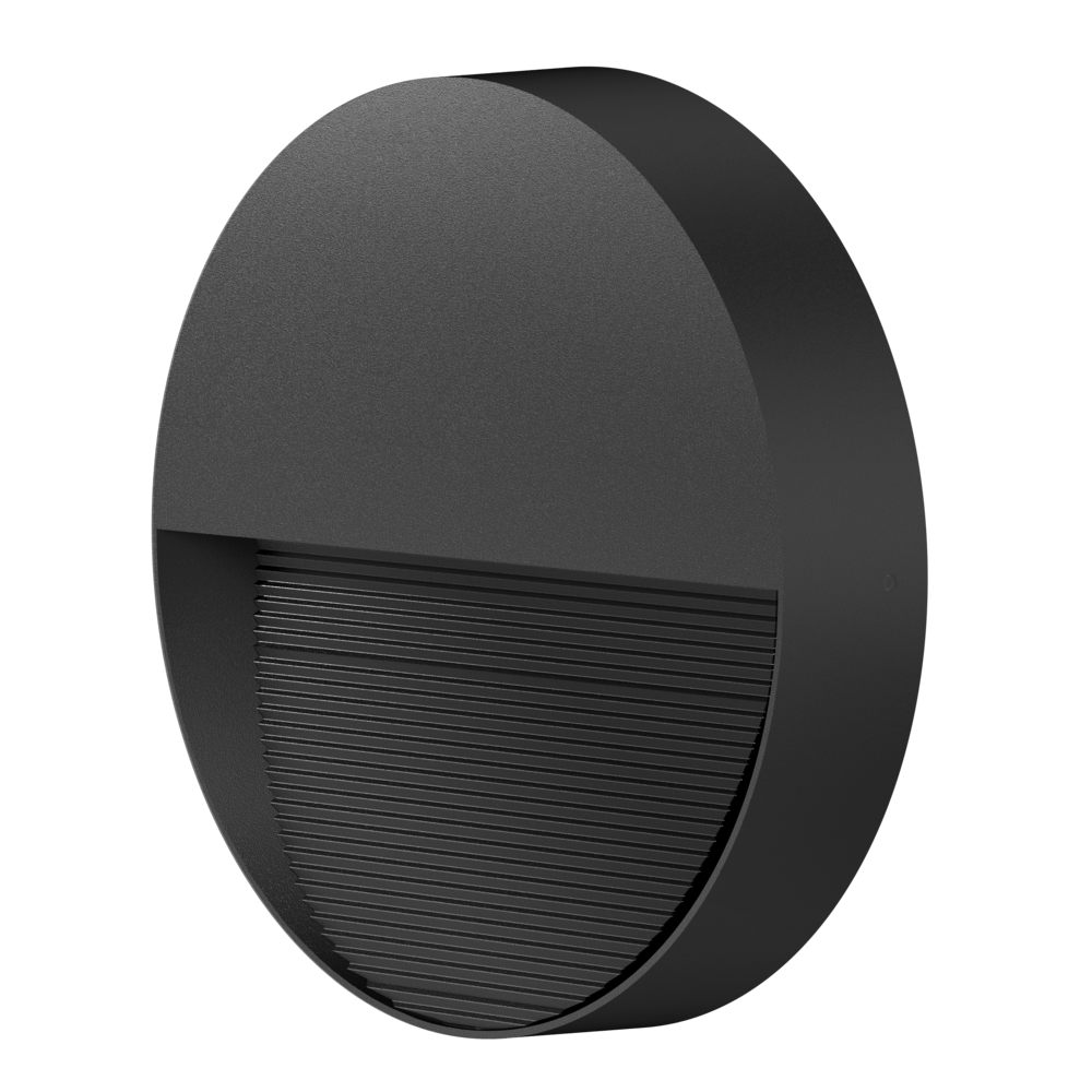 ALTONA Round LED Outdoor Step Light 8W Matt Black Aluminium 3000K - SE7357WW/BK