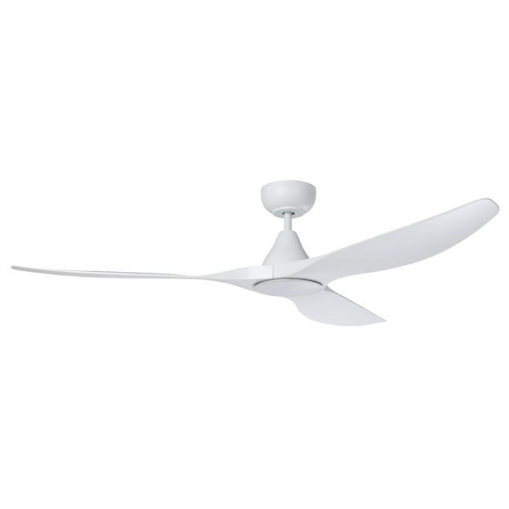 Buy DC Ceiling Fans With Light Australia Surf DC Ceiling Fan 60" Matt White LED Light Matt White - 20550201