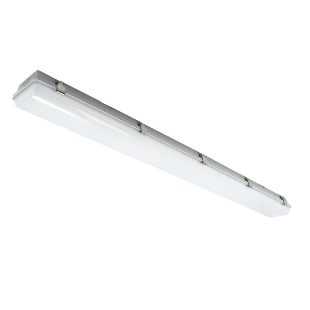 Buy LED Batten Lights Australia Sol LED Batten Light With Sensor Grey Polycarbonate 3CCT - SL9726/40TC/S