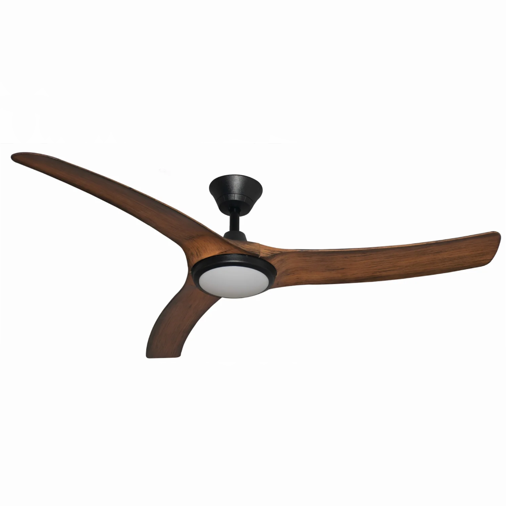 Buy DC Ceiling Fans With Light Australia Aqua DC Ceiling Fan 52" Koa LED Light Matt Black - AIPL2669