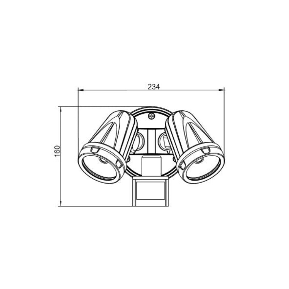 Buy Exterior Spotlights Australia Forte Exterior 2 Spotlight Sensor Black Aluminium 3 CCT - TLFO34502BS