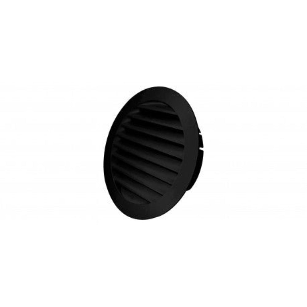 Standard Round Fixed Louvre Grille 100mm Black - V100RDGBL