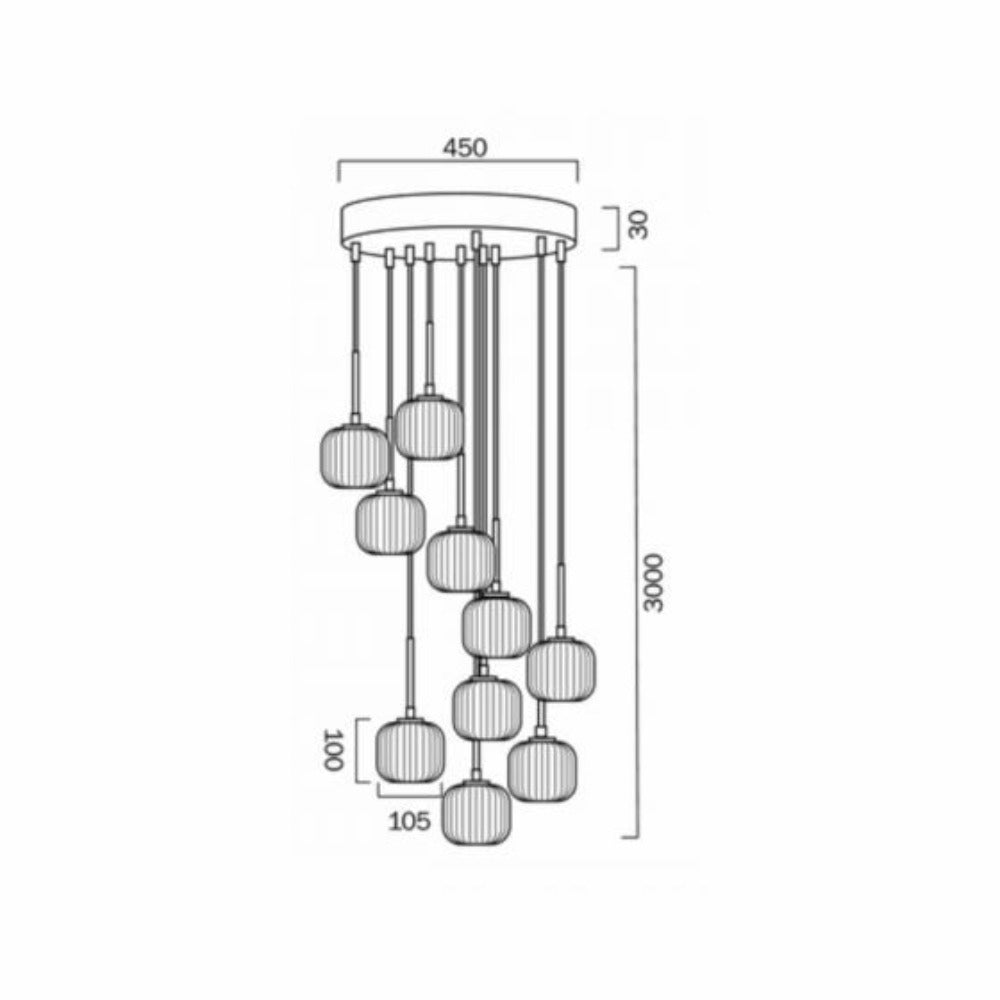 Buy Cluster Pendants Australia Bobo 10 Light Cluster Pendant Black & Smoke - BOBO PE10-BKSM