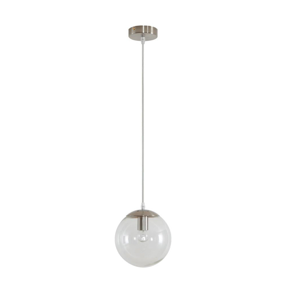 Buy Pendant Lights Australia Bubble Pendant Light W200mm Satin Chrome Clear Glass - 31453