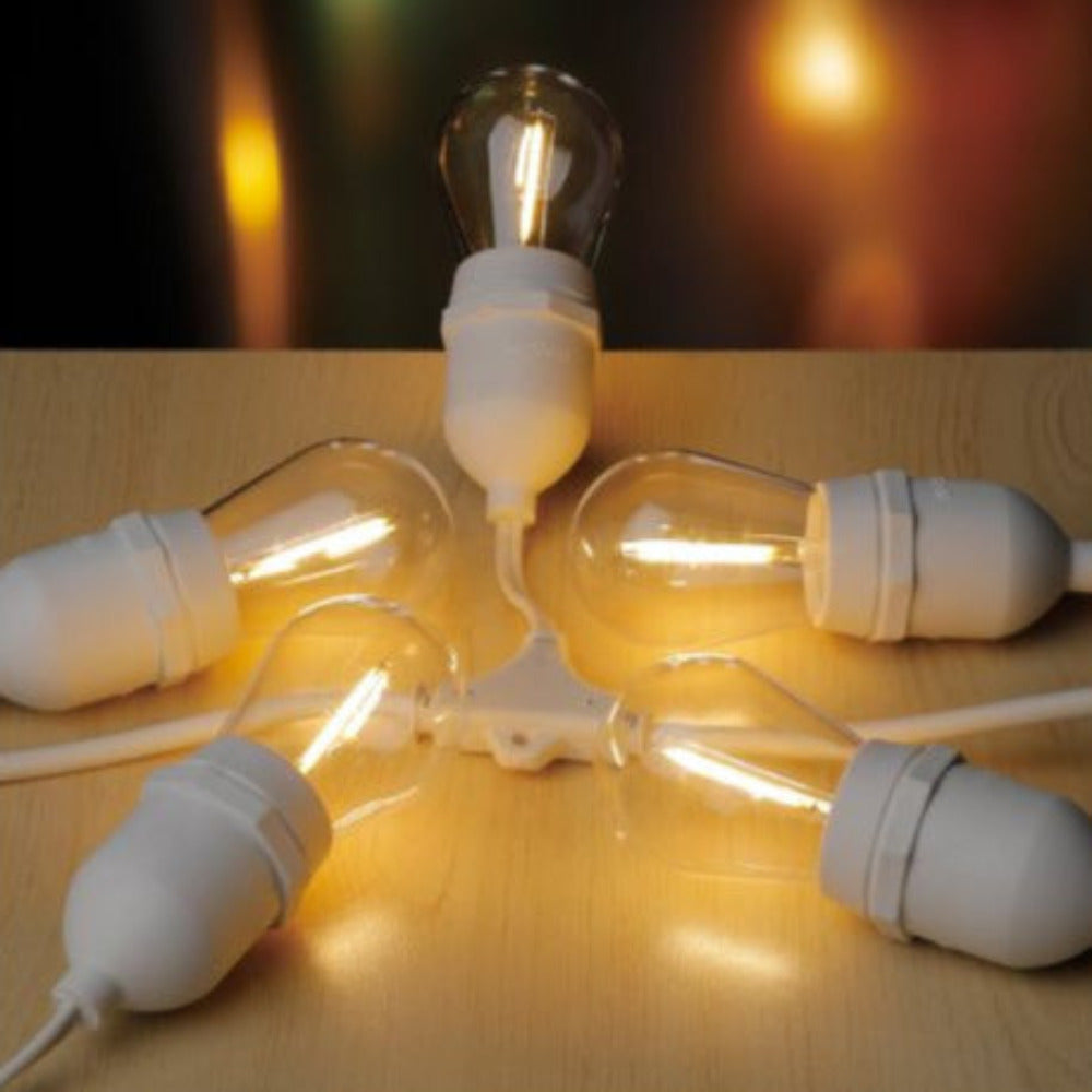 Buy Festoon Lights Australia Solar Festoon 10 Lights 12V Black Plastic 2700K - 205714N